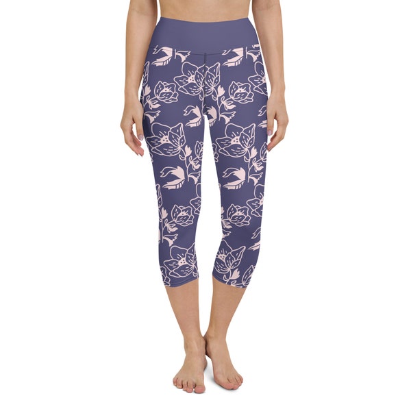 Floral Print Yoga Capri Leggings