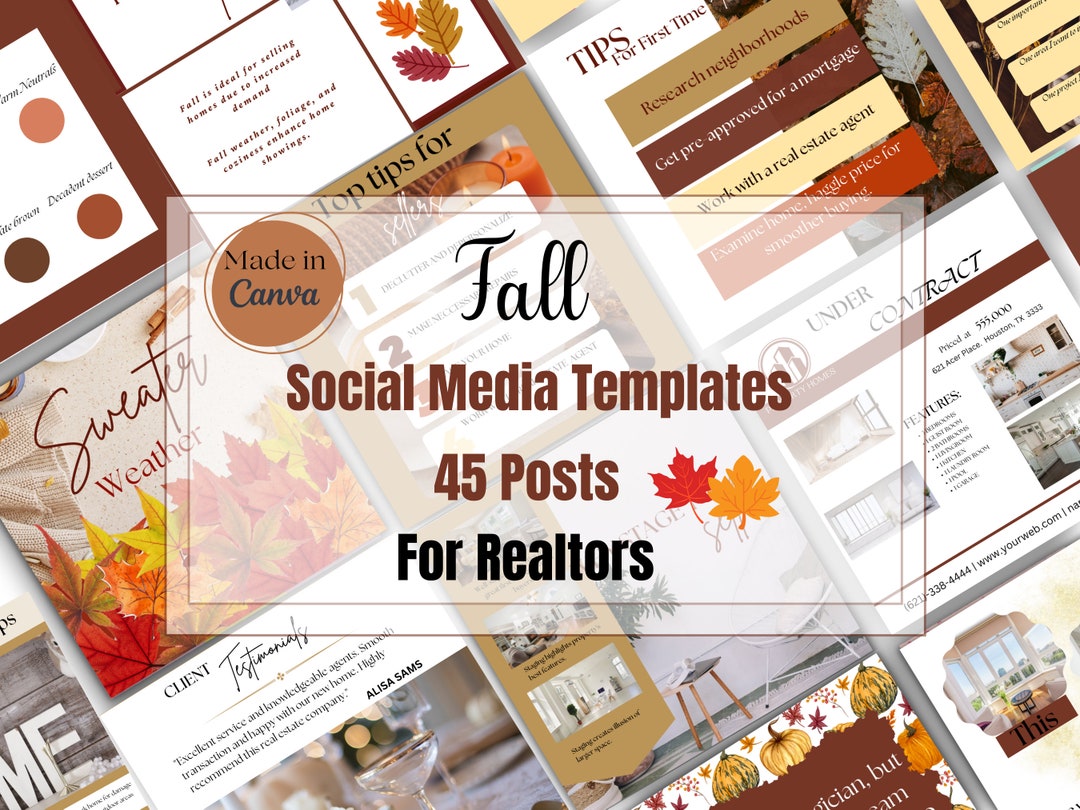 Fall Social Media Posts for Realtors Real Estate Fall Marketing Real