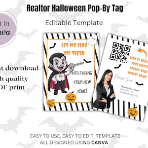 Realtor Halloween pop by gift tags| Realtor Halloween| Halloween Gift| Real Estate Marketing| Real Estate Digital| Digital Download| Bundle