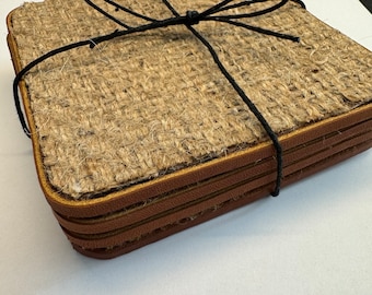 Drink Coasters - Made from burlap coffee bags!