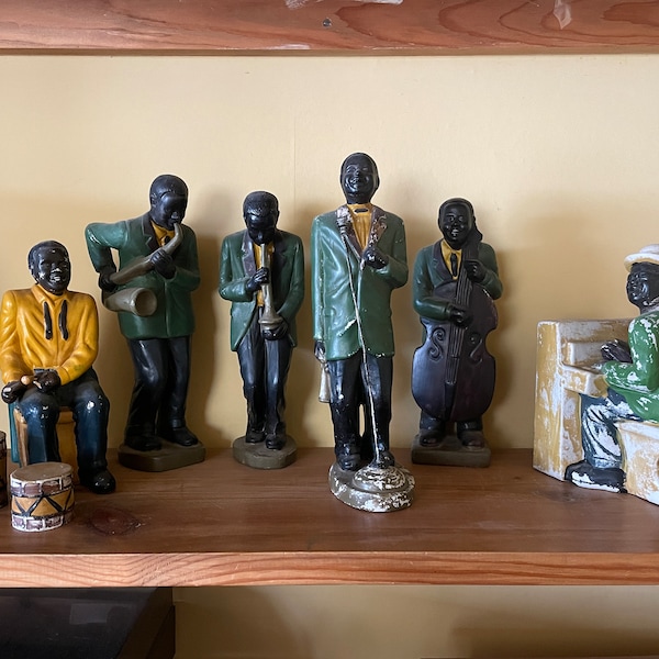 1920's Jazz Band Vintage Figurines | Rare Music Ceramic Statues | 6+ Man Piece Set