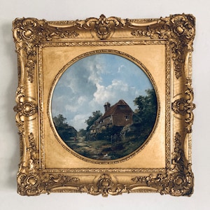 晴れたイギリスの午後 | 美しい 20 世紀の風景油絵 | 30 x 36 インチの