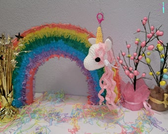 Herman the Unicorn Head Keychain Crochet PATTERN