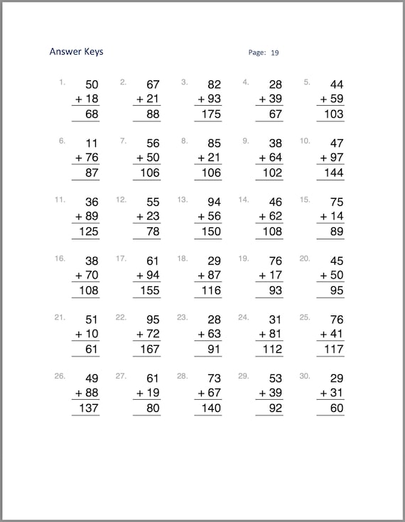 Hojas De Trabajo Gratuitas De Suma De 2 Dígitos 773x421