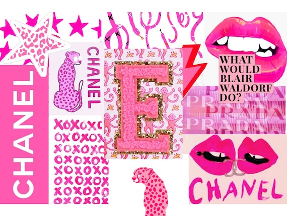 Custom Pink Preppy Monogram Desktop Wallpaper Collage -  Canada