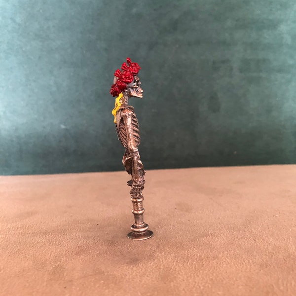 Grateful Dead Partially Painted Bertha Skeleton Pipe Tamper,Solid Fine Pewter