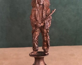 Indian Chief With Peace Pipe Pipe Tamper, Solid Fine Pewter