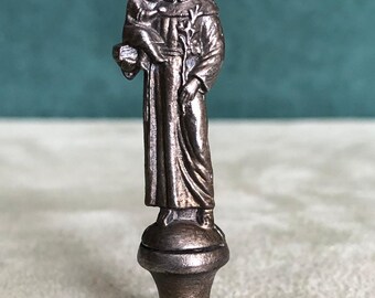 Saint Anthony Pipe Tamper.Solid Fine Pewter