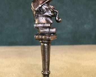 Sherlock Holmes On Sir Arthur Conan Doyle's Rare Books Pipe Tamper, Solid Fine Pewter
