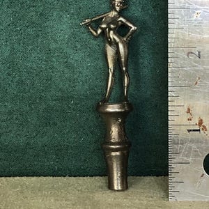 A Stick Ball Girl, Solid Fine Pewter Pipe Tamper