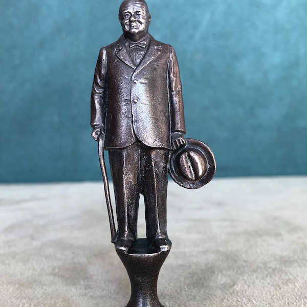 Winston Churchill pijptamper, massief fijn tin