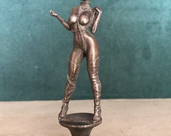 Bound Woman Breaking Free Pipe Tamper, Solid Fine Pewter