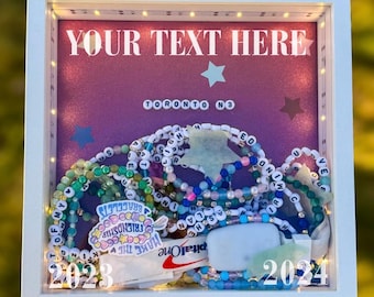 Personalized Friendship Bracelet Shadowbox: Concert Memorabilia Display