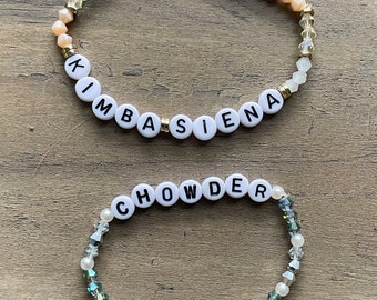 Bicone Custom Personalized Beaded Bracelets