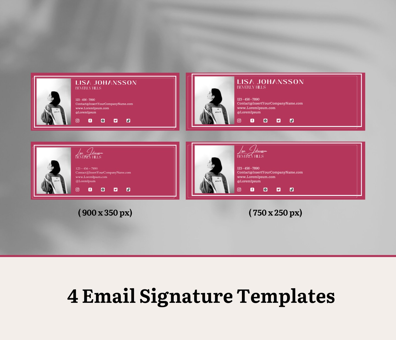 Pink Aesthetic Email Signature Templates Email Signature Etsy