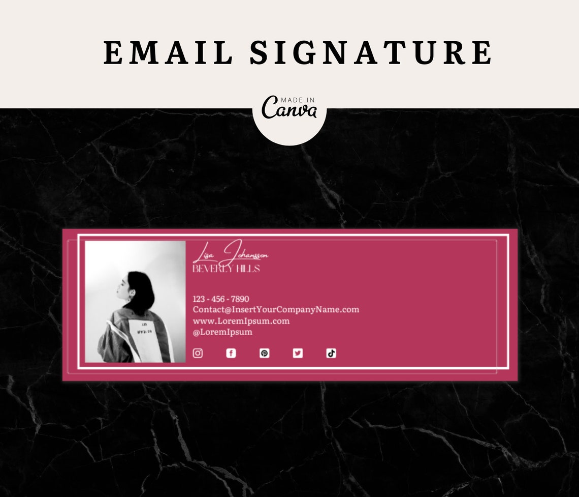 Pink Aesthetic Email Signature Templates Email Signature Etsy