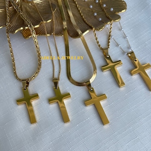 Personalized Cross Necklace Engravable Custom Unisex Name Cross Necklace Religious Cross Charm Pendant Catholic Jesus Christian Jewelry Gift
