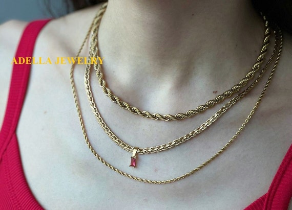 18K GOLD FILLED Vintage Choker Mesh Choker Necklace Women Choker,  WATERPROOF Gold Gift Jewelry Anti Tarnish Necklace 