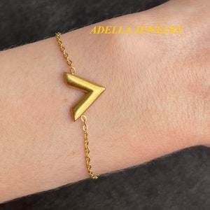 Gold Initial V Letter Bracelet Shape Minimalistic Classic Pendant Necklace For Women Gift Jewelry Earrings Stainless Steel Most Favorited