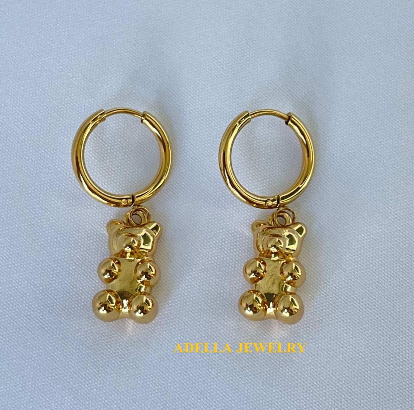 Bear earrings gold best sale