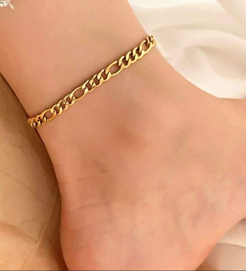 Gold Anklet for Women Men Ankle Bracelets Square Pendant Letter Layere –  Wowshow Jewelry