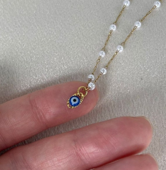 Gold Evil Eye Necklace, 14K Gold Filled Ball Chain, Good Luck, Dainty Evil  Eye Jewelry, Bridesmaid Gift, Layering Necklace, Gift for Her - Etsy