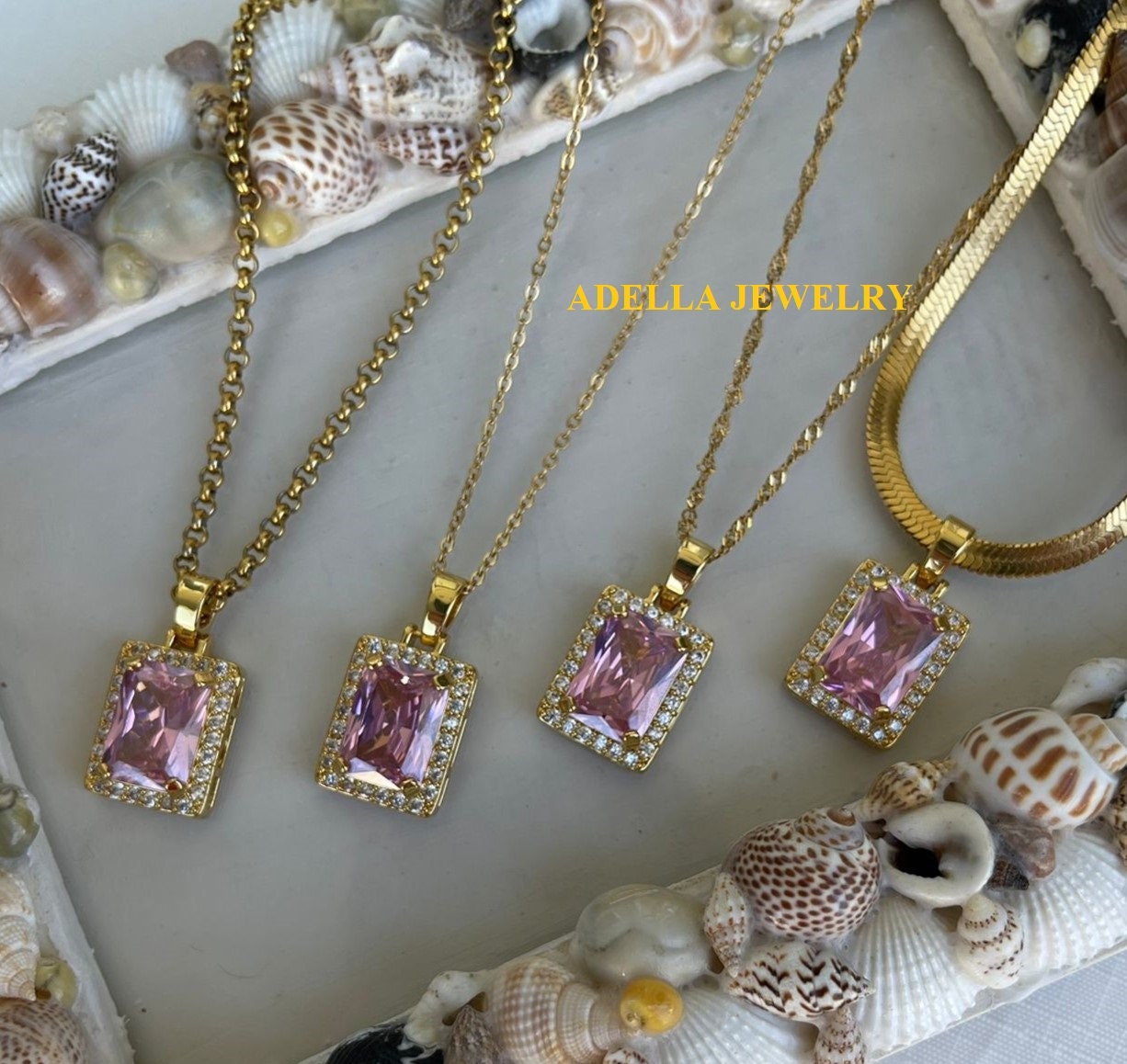 Pink emerald sale necklace