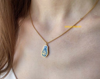 18K Gold Enamel Necklace Love Necklace Boy Girl Love Necklace Waterproof Necklace Non Tarnish Necklace Chain Jewelry Gift For Her