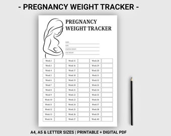 Pregnancy weight tracker printable, Digital weight loss tracker, Pregnancy journal