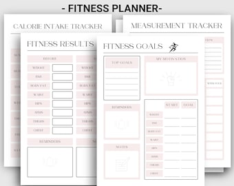 Fitness planner printable digital, Fitness journal, Weight loss journal, Fitness Tracker