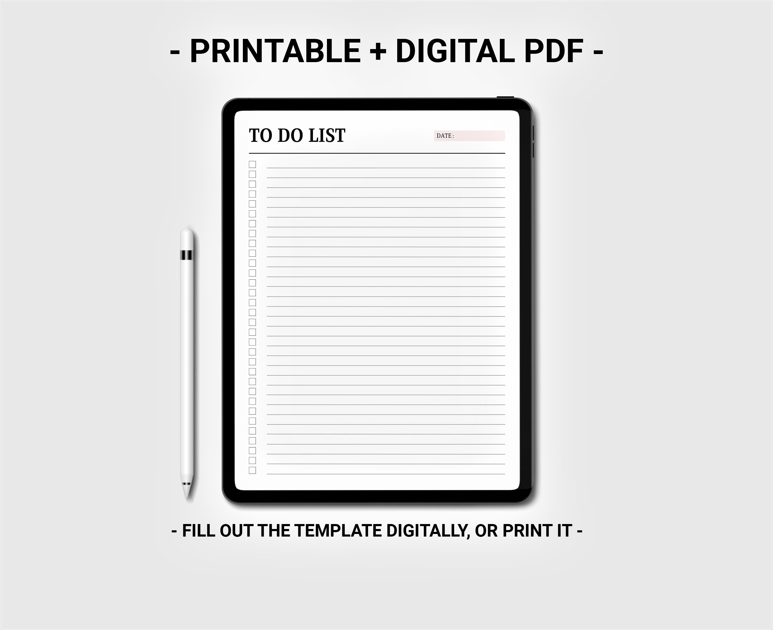 Editable To Do List Printable Digital Weekly To Do Template Editable to do list printable digital weekly to do template
