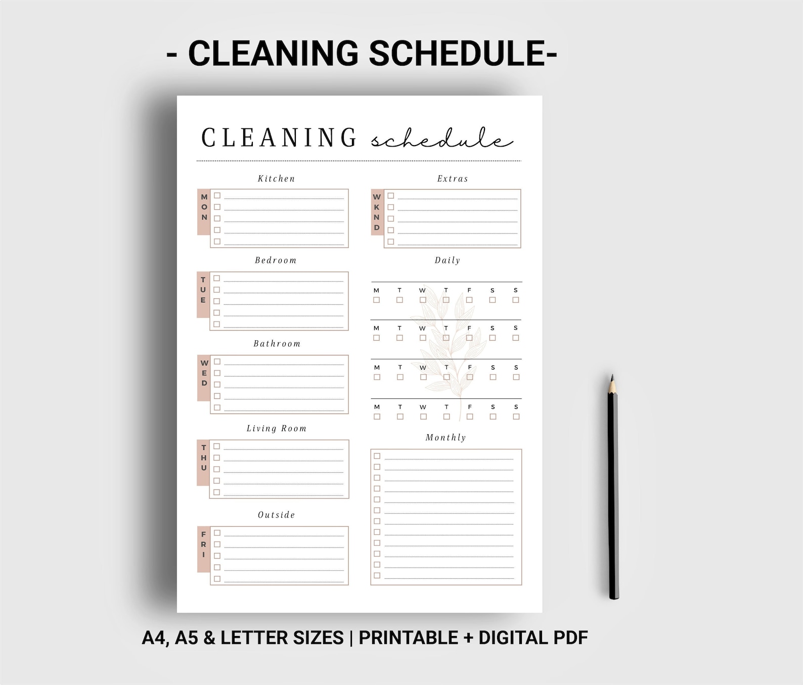 Editable Cleaning Schedule Printable Cleaning Checklist - Etsy Australia