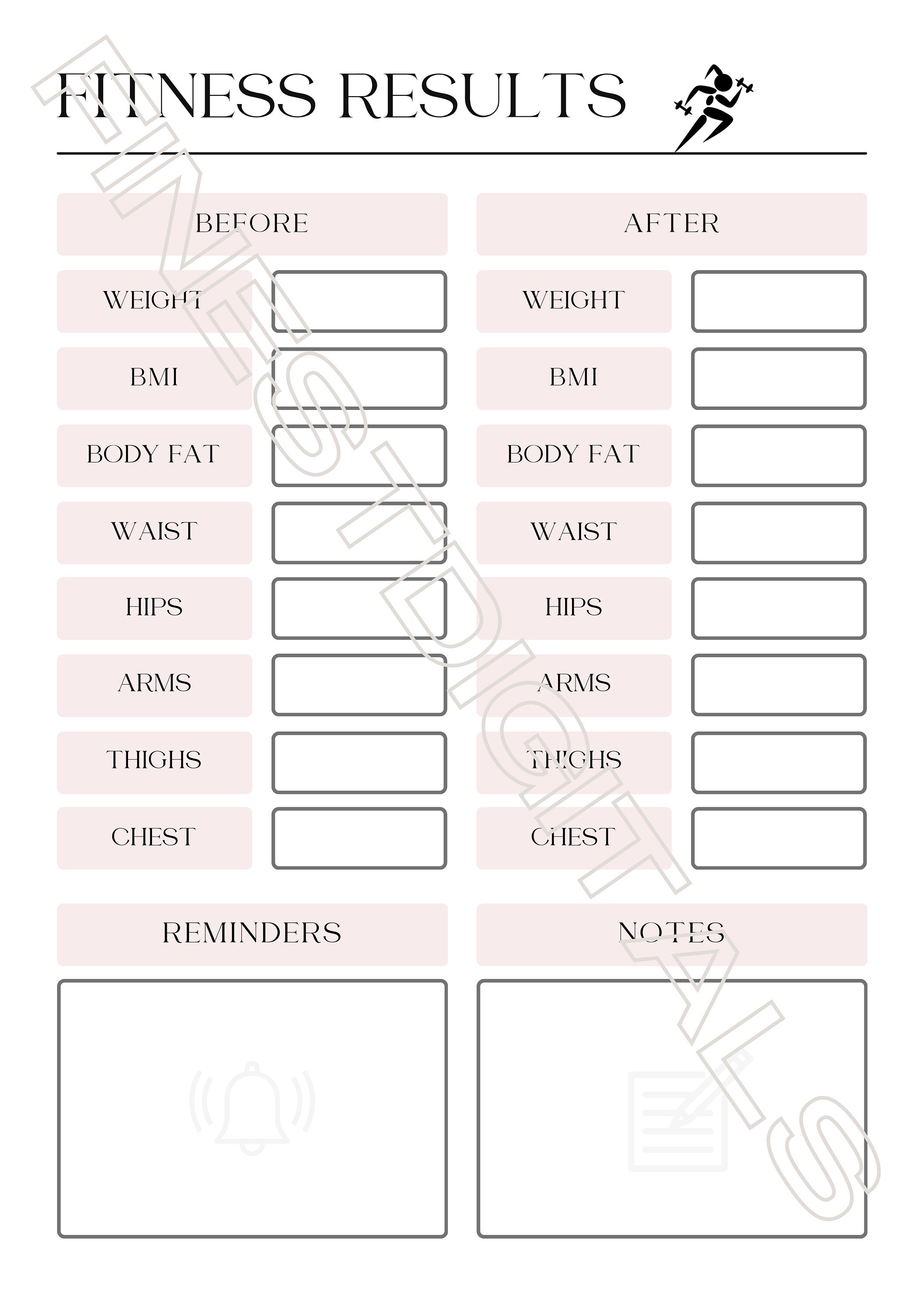 Fitness Planner Printable Digital, Fitness Journal, Weight Loss Journal ...