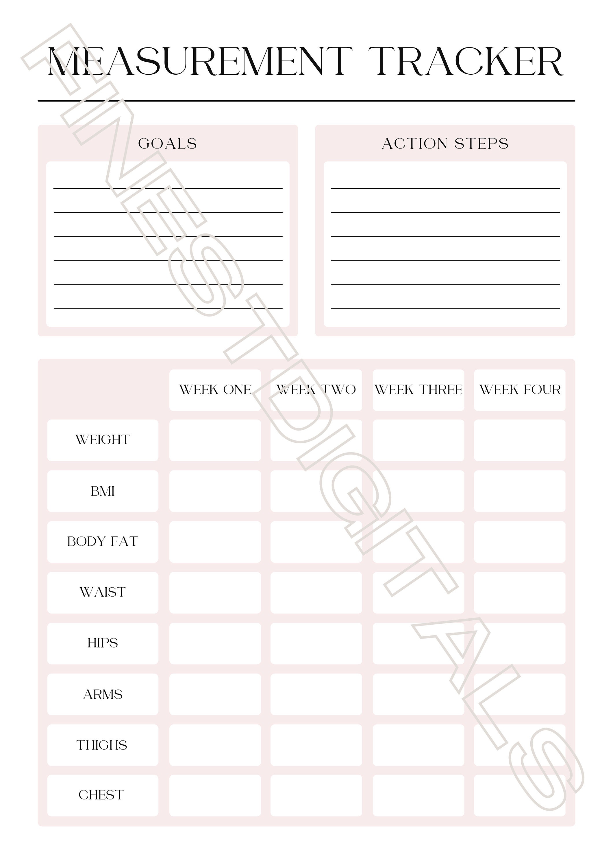 Fitness Planner Printable Digital, Fitness Journal, Weight Loss Journal ...