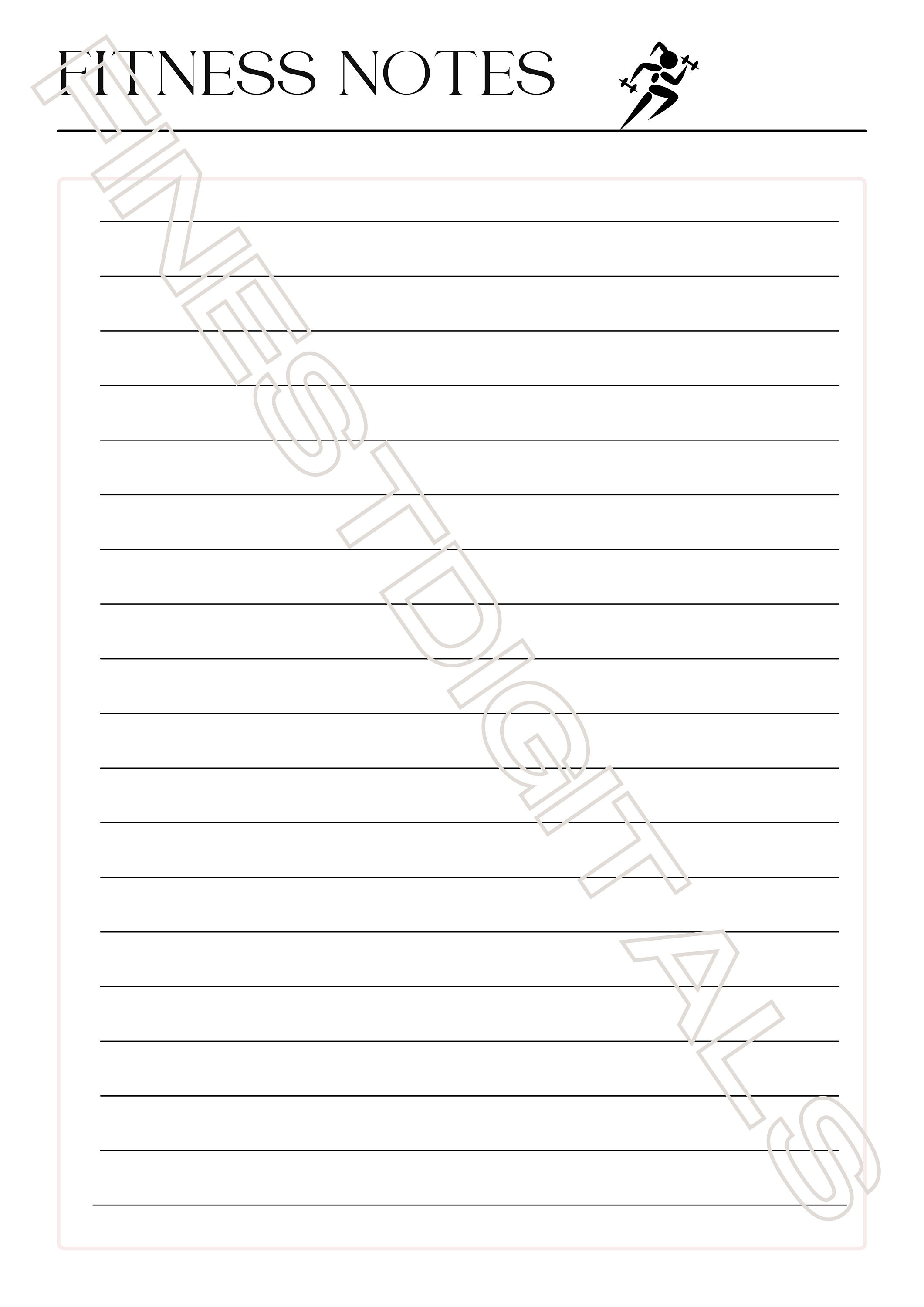 Fitness Planner Printable Digital, Fitness Journal, Weight Loss Journal ...