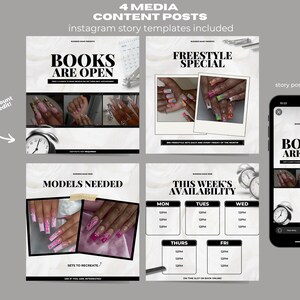 Nail Tech-flyerpaket: Innehåll för sociala medier (digital nedladdning)