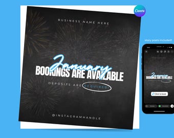 Folheto de Ano Novo, Reservas de janeiro abertas, Folheto de inverno, Folheto de cabeleireiro, Consultas disponíveis, Folheto de reservas de janeiro, Liquidação de ano novo