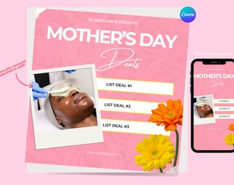 Especiais do Dia das Mães, Folheto de Esteticista do Dia das Mães, Ofertas do Dia das Mães, Folheto para o Dia das Mães, Folheto de reserva de maio, Folheto de abertura de livros de maio