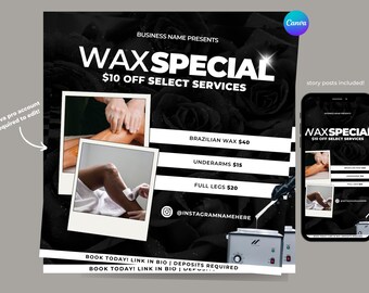 Waxer Flyer Template: Esthetician Content Post (Digital Download)