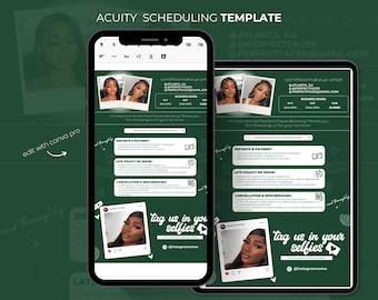Modelo de agendamento Acuity: site de agendamento para maquiadores (editável no Canva)