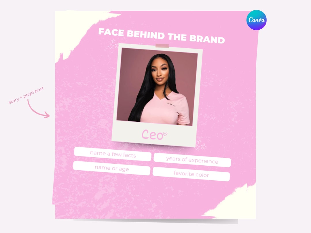 Brand Post Example Face Behind the Brand Post, Editable Meet the CEO, Digital Template ...