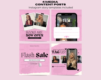 Kit de conteúdo da Pink Media: Flyers para cabeleireiro e trançador (download digital)