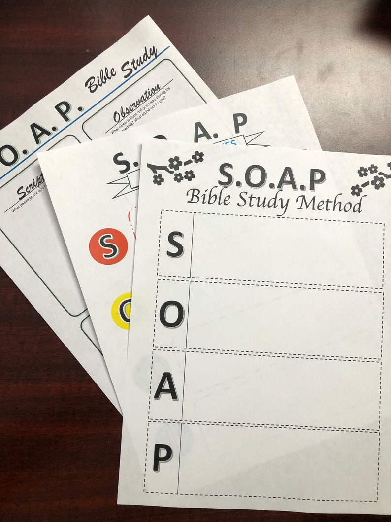 SOAP Bible Study Method Printable Templates Etsy