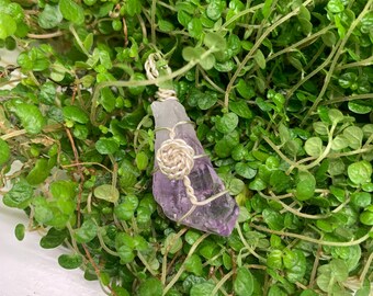 Wire-Wrapped Amethyst Crystal Pendant