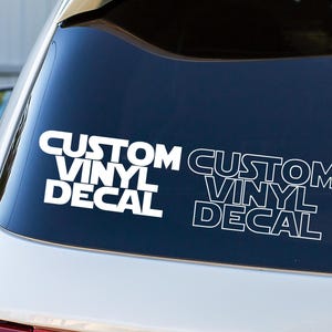 Custom Star Fan Font Car Decal: Sci-Fi Fandom Vinyl Sticker