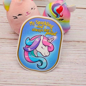 Eenhoorns sprankelend wit sticker, eenhoorn minnaar sticker, fantasie minnaar sticker, sarcastische comeback sticker, kawaii sticker, laptop sticker