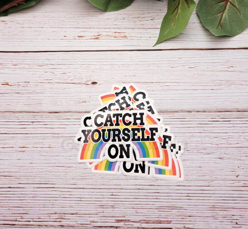 Rainbow Catch Yourself on Derry Sticker, Laptop Decal, Geeky Sticker ...