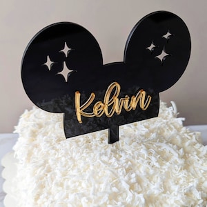 Mouse Ear Cake Topper | Custom Cake Topper | Mouse Ears | Acrylic Cake Topper