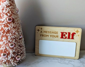 Message From Your Elf Sign | Elf Sign | Mini Christmas Sign | Dry Erase Sign for Elf | Reusable Elf Sign