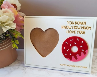 Donut Frame | Sun | Mother's Day Gift | Picture Frame | Gift for Mom | Gift for Grandma | Donut Know How Much I Love You